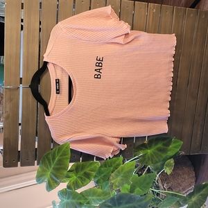 BABE Pink 2XL SHEIN Crop Top